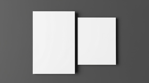 Foto un rettangolo bianco è posizionato su uno sfondo grigio.
