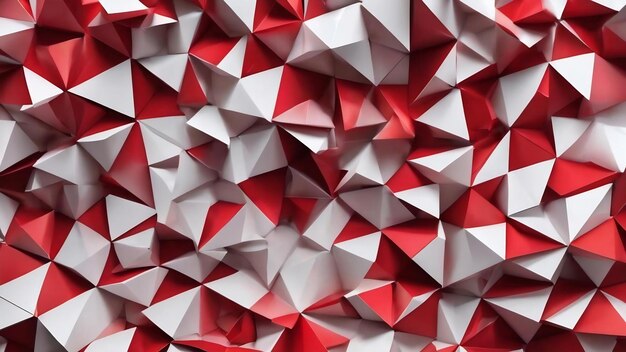 White and red background with triangles 3d rendering