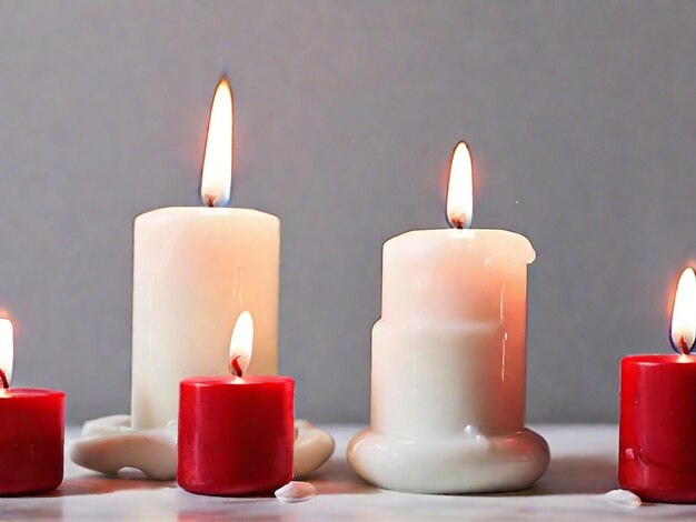 Photo white and red candle background