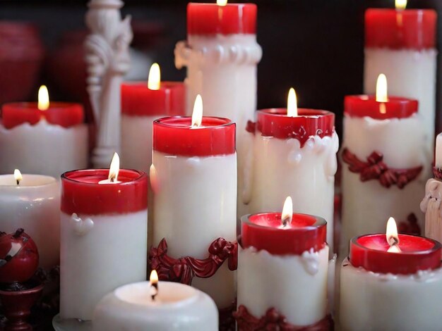 Photo white and red candle background