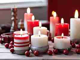 Photo white and red candle background