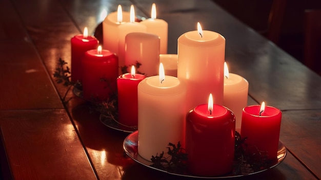 White and red candles