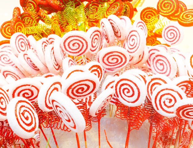 White and red candy 