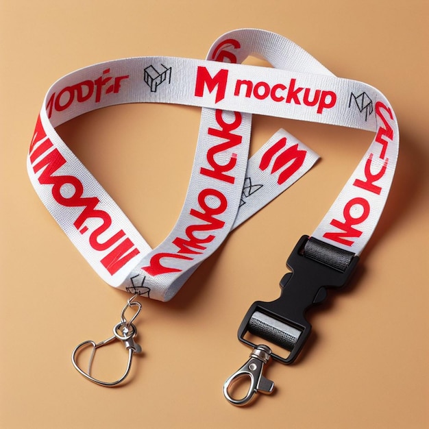 a white and red dog leash with the word  no  on it