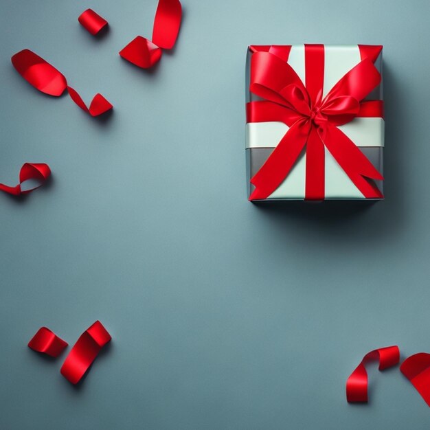 A white and red gift box with a red ribbon that says'i love you '