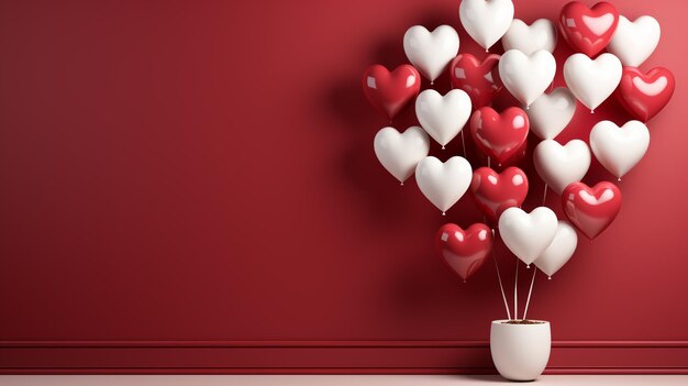 white and red heartshaped valentines decoration