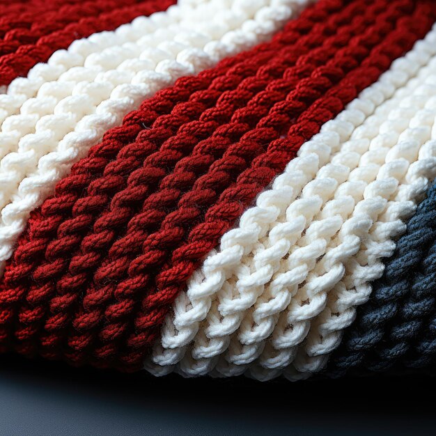 White and red knitted fabric texture