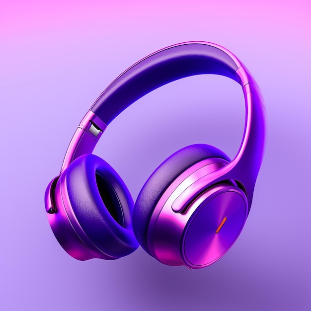 White red music headphones on technology background notbook computer on a blue background happy hol
