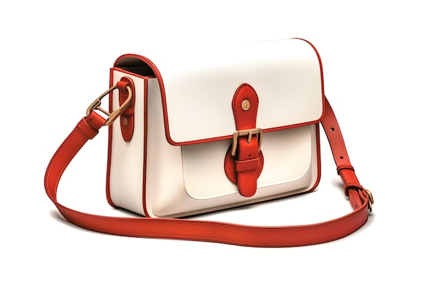 A white and red purse