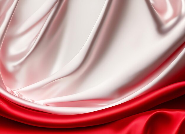 Photo white and red satin abstract background