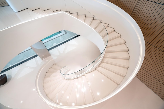 White revolving stairs in the Art Center