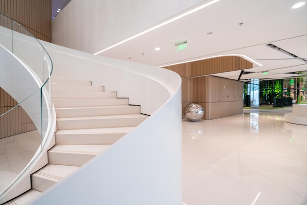 White revolving stairs in the Art Center