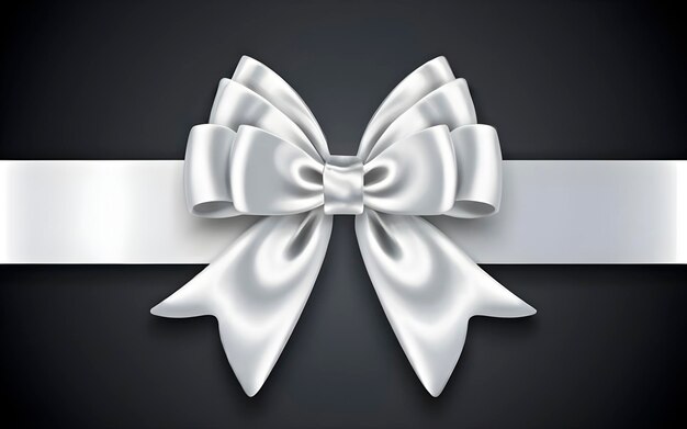 Photo a white ribbon bow on an isolated background