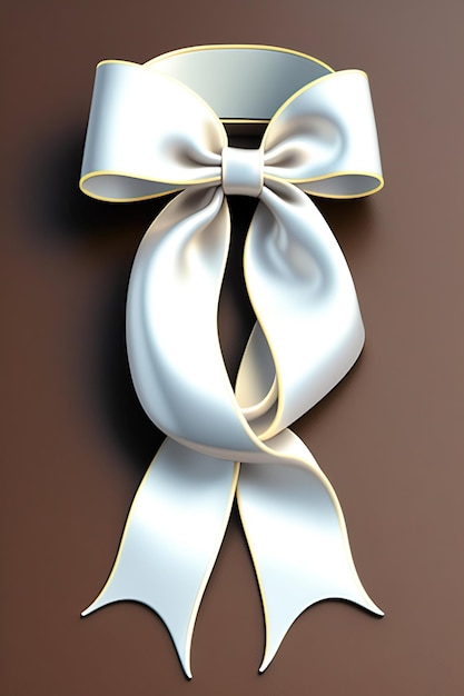 White ribbon bow