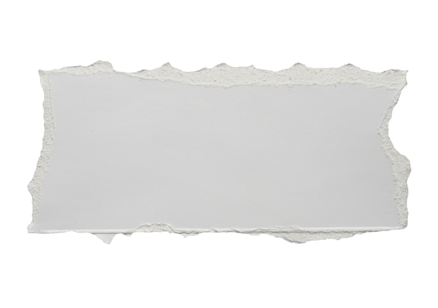 White ripped paper torn edges strips isolated on white background