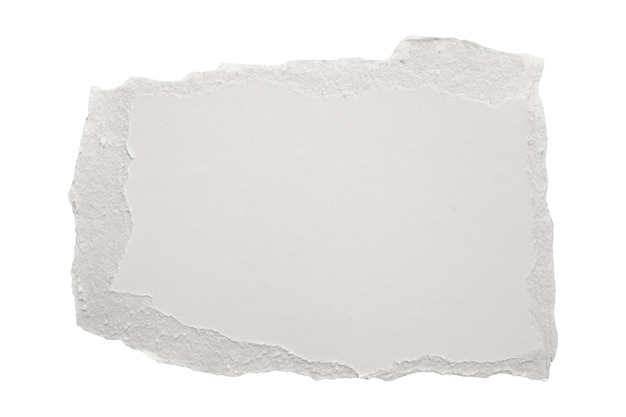 White ripped paper torn edges strips isolated on white background