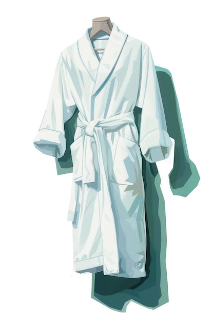 Photo a white robe hanging on a clothes rack suitable for fashion or home organization concepts