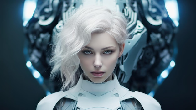 white robot human cyborg ai internet chat bot