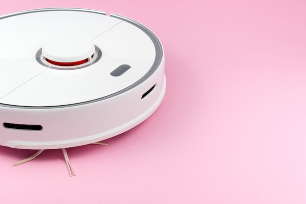 White robotic vacuum cleaner