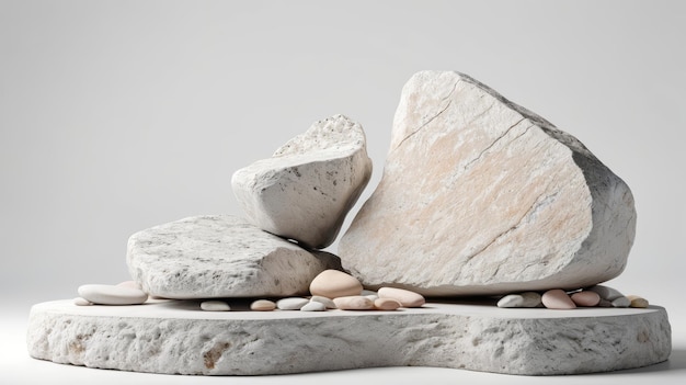 White Rock Atop Pile of Rocks