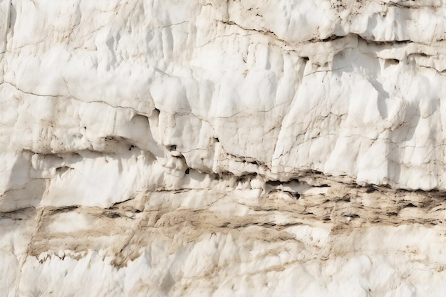 A white rock wall with a black and brown speckled surface.