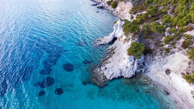 White rocks bay, Karaburun - İzmir - Turkey. Natural cave in the sea. Turkish name; Beyaz Kayalar Koyu - Karaburun