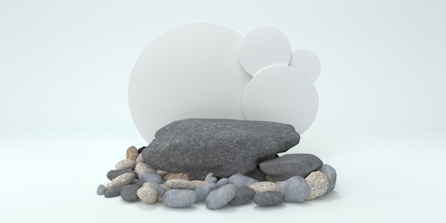 white rocks for product presentation