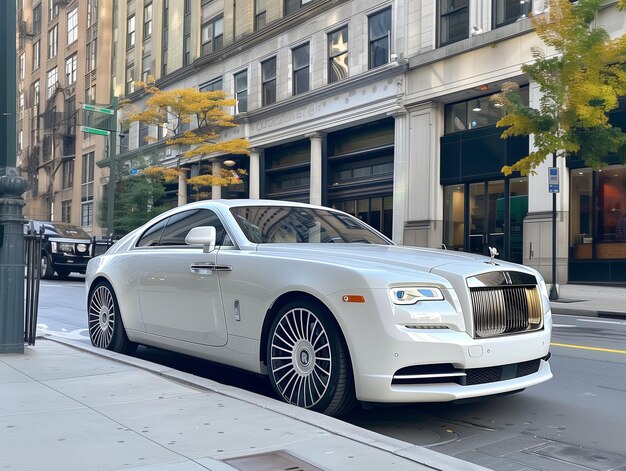 Foto rolls royce wraith bianca vista anteriore