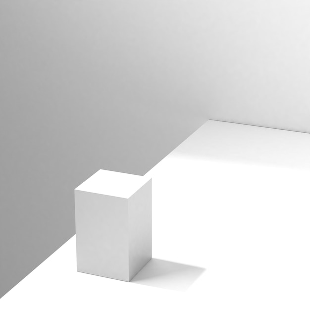 White room empty with sun light 3D rendering