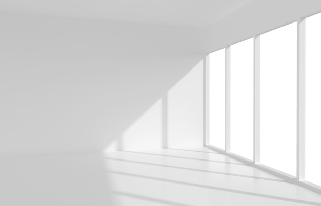 White room interior space for background with soft shadow 3d\
illustration