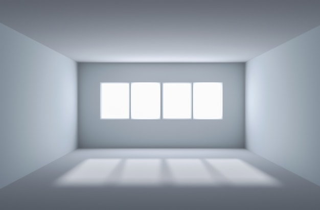 Photo white room light. 3d illustration