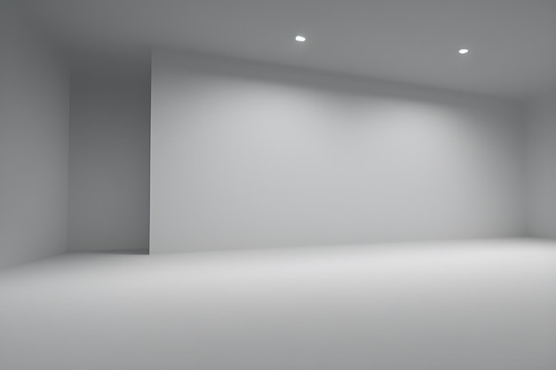 A white room with a large wall