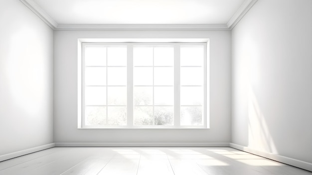 A white room with a large