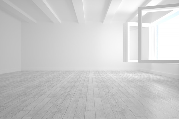 White room with opened windows