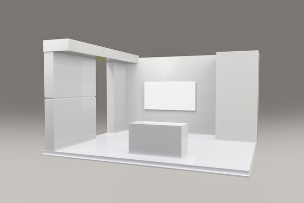 a white room with a white box on the top of it