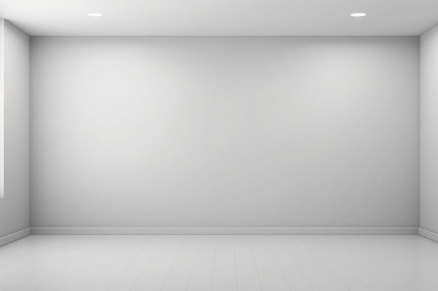 Photo a white room with a white wall that says  no one