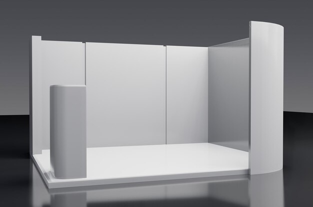 Photo a white room with a white wall and a white box.