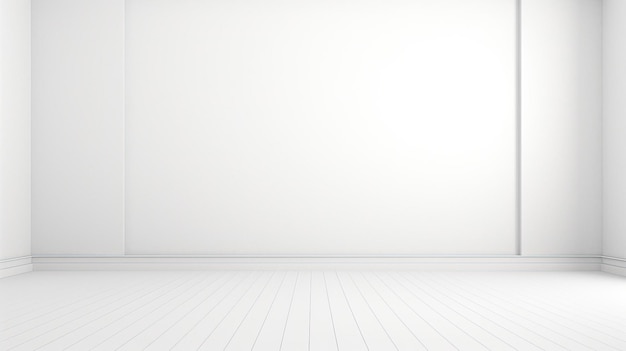 a white room with a white wall and a white floor with a picture of a person in a white room with a white wall behind it.