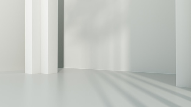 A white room with a white wall and a white floor