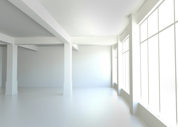 White room with windows