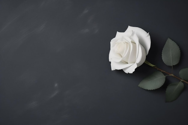 White rose on a black background