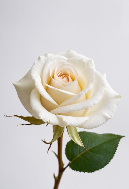 Photo white rose flower on white background