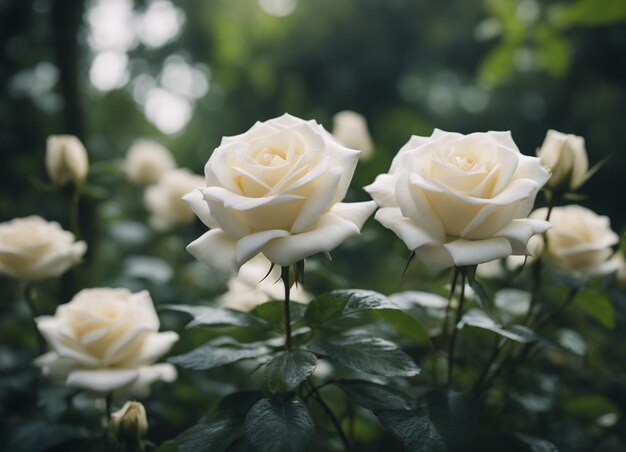 A white rose garden