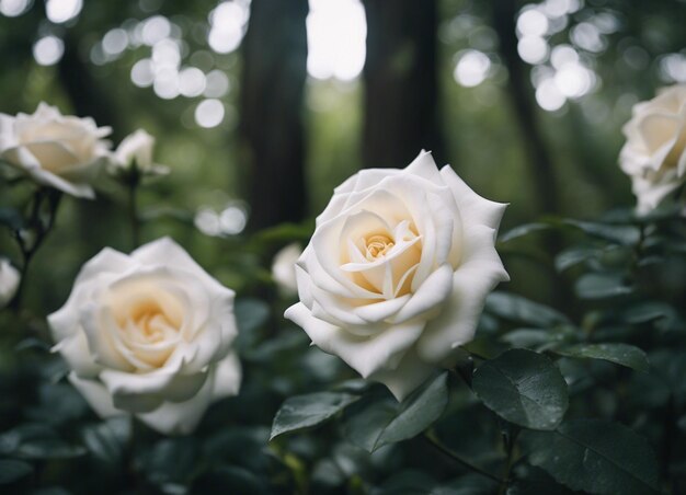 A white rose garden