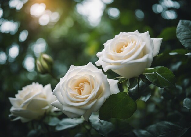 A white rose garden