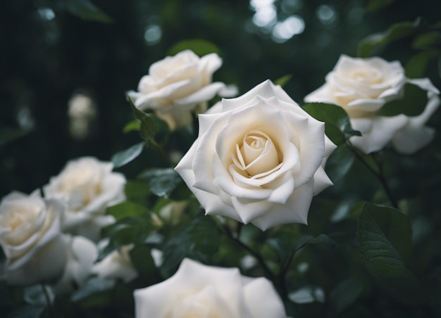 A white rose garden