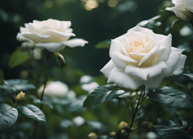 A white rose garden