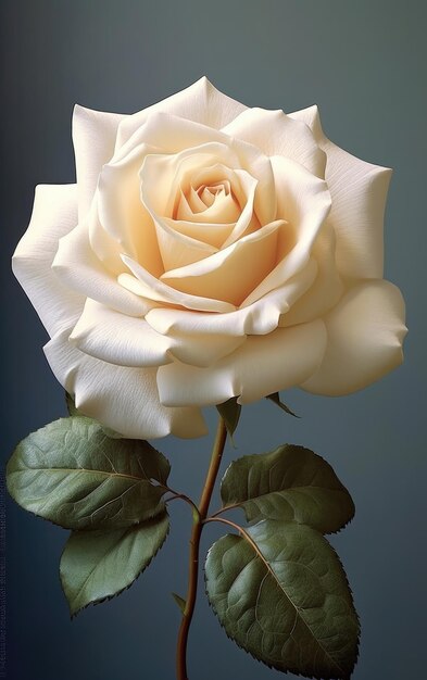 Фото Белая роза изолирована на фоне