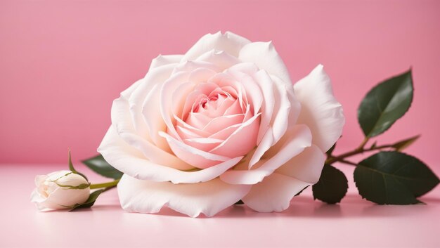 White Rose minimalisme op roze achtergrond