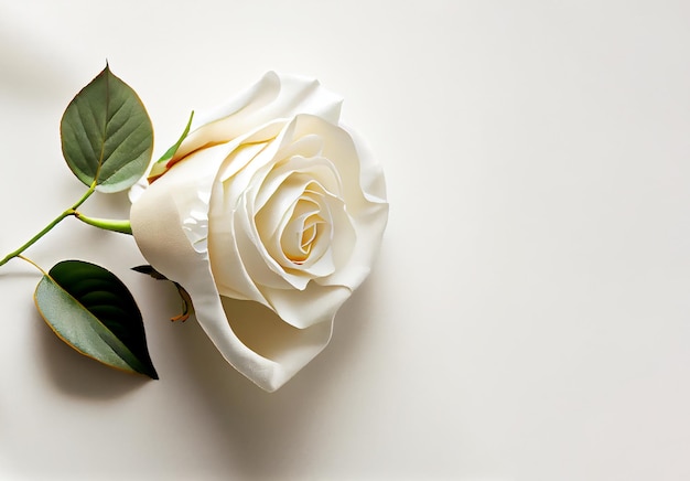 White rose on soft silk background